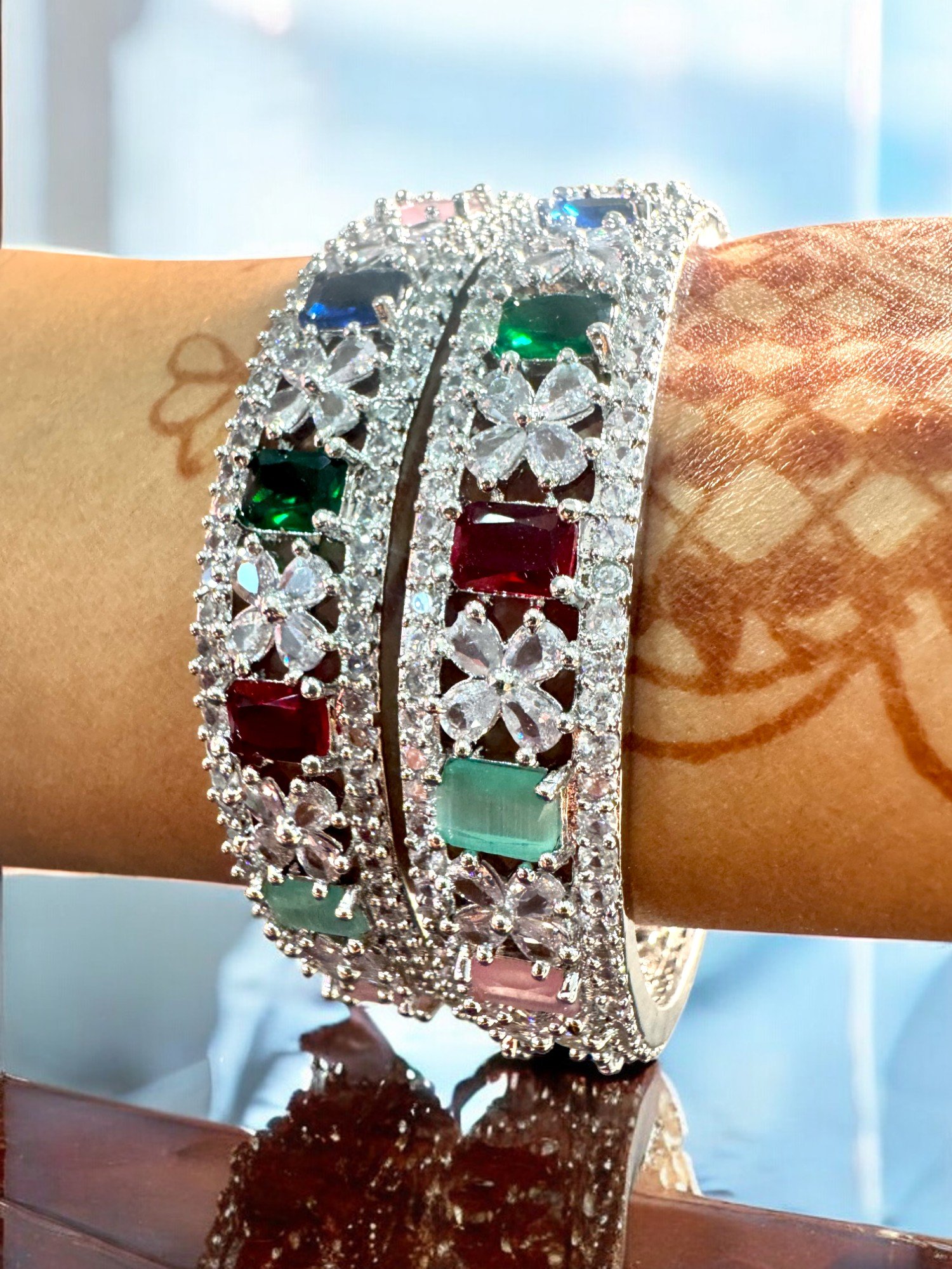 Sparkling white American Diamond Bangle - Image 4