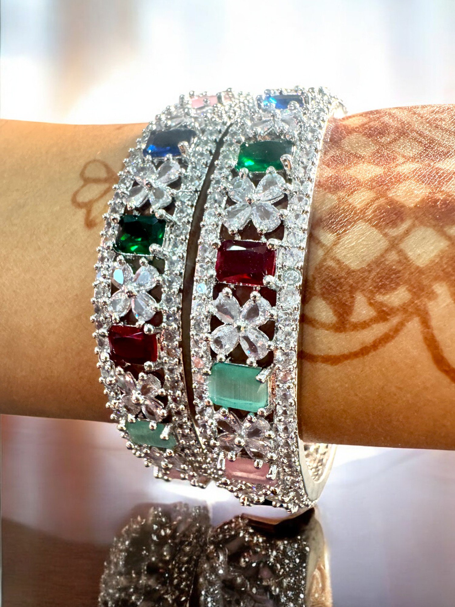 Sparkling white American Diamond Bangle - Image 3