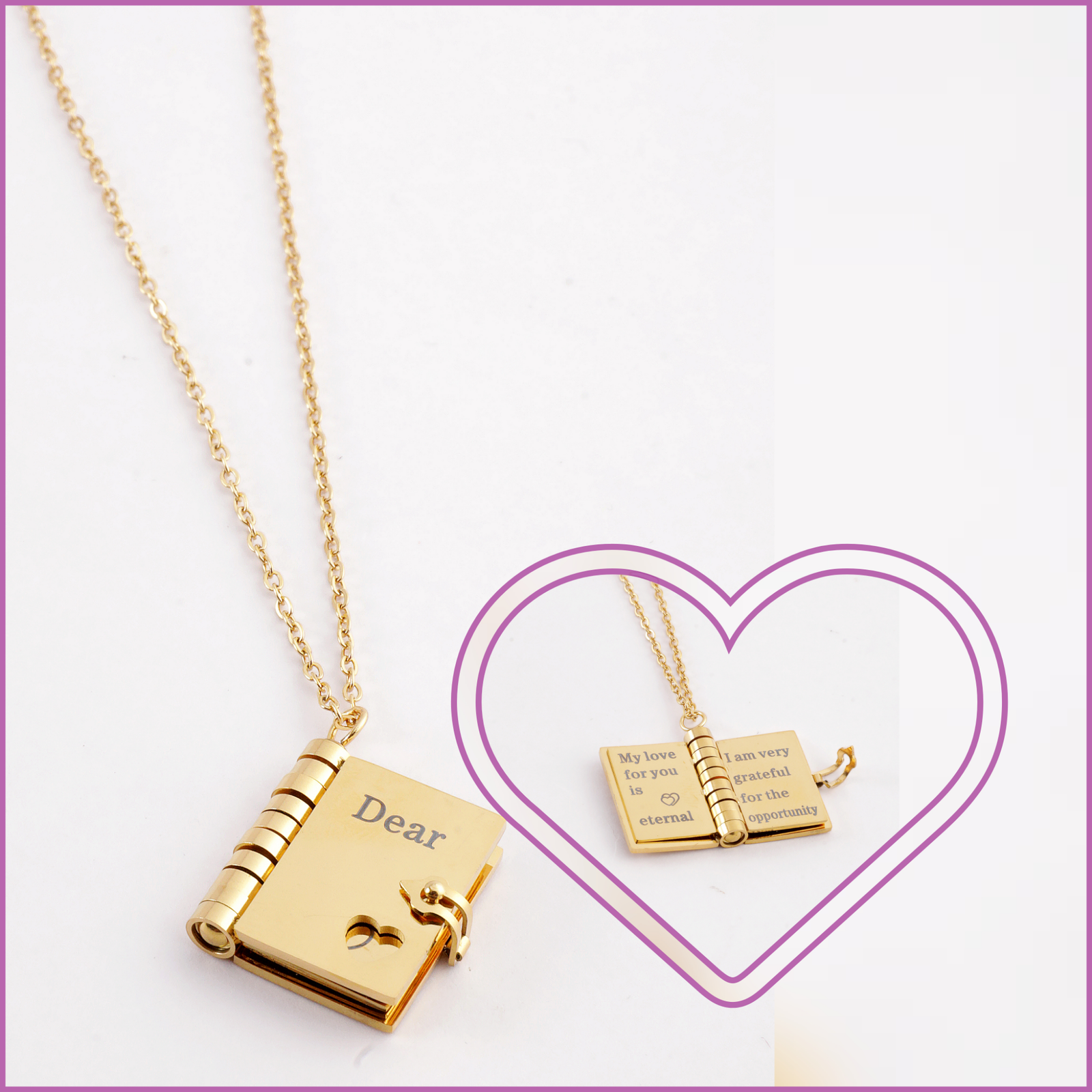 Cherished Memory Book Pendant Necklace