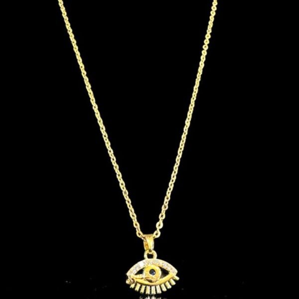 Gold-Plated Evil Eye Pendant Necklace