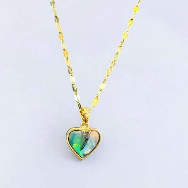 Shimmering Opal Heart Necklace
