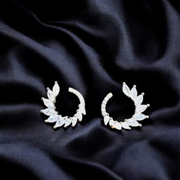 Silver-Tone Crystal Ear Cuffs