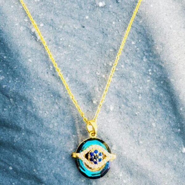 Evil eye elegant charm blue necklace