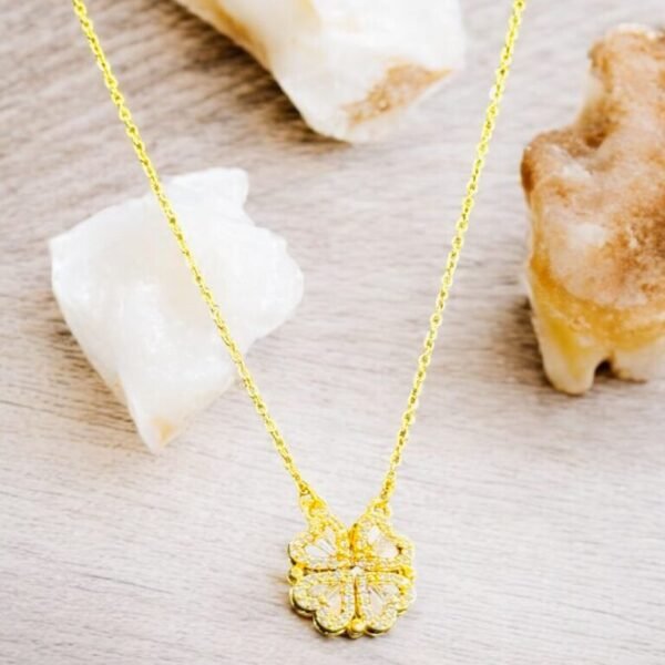 Adjustable Row of hearts charm necklace